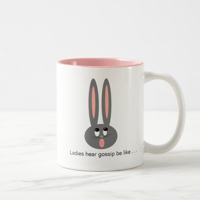 Caneca De Café Em Dois Tons Engraçado Páscoa Coelhinha Senhoras Gossip (Direita)