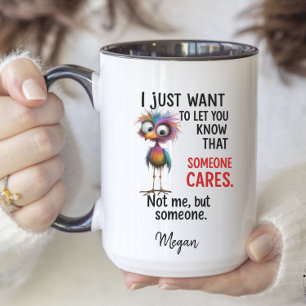 Caneca De Café Em Dois Tons Engraçado Pássaro Sarcástico Humor Personalizado