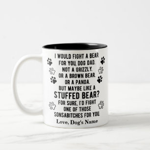Caneca De Café Em Dois Tons Engraçado, Personalizado, Lute Um Urso Para Seu P