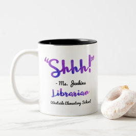 Caneca De Café Em Dois Tons Engraçado personalizado Shhh! Citações do