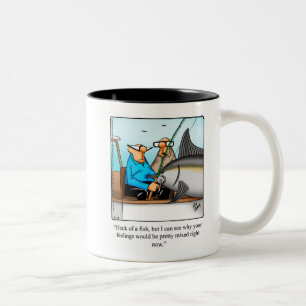 Caneca De Café Em Dois Tons Engraçado Pesca Humor Mug Presente