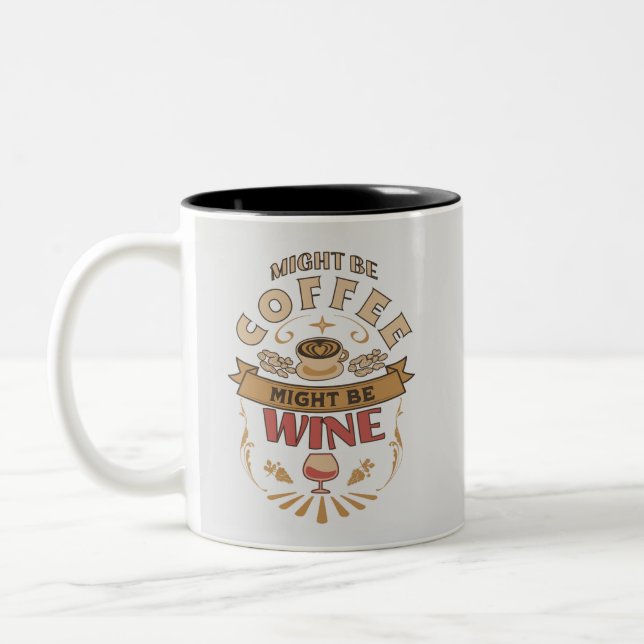 Caneca De Café Em Dois Tons Engraçado Pode Ser Café Vinho (Esquerda)