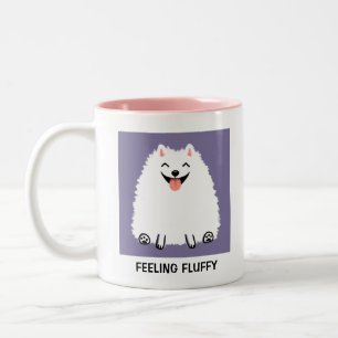 Caneca De Café Em Dois Tons Engraçado Pomerânia Sentimento Fluffy Pomtastic Pe