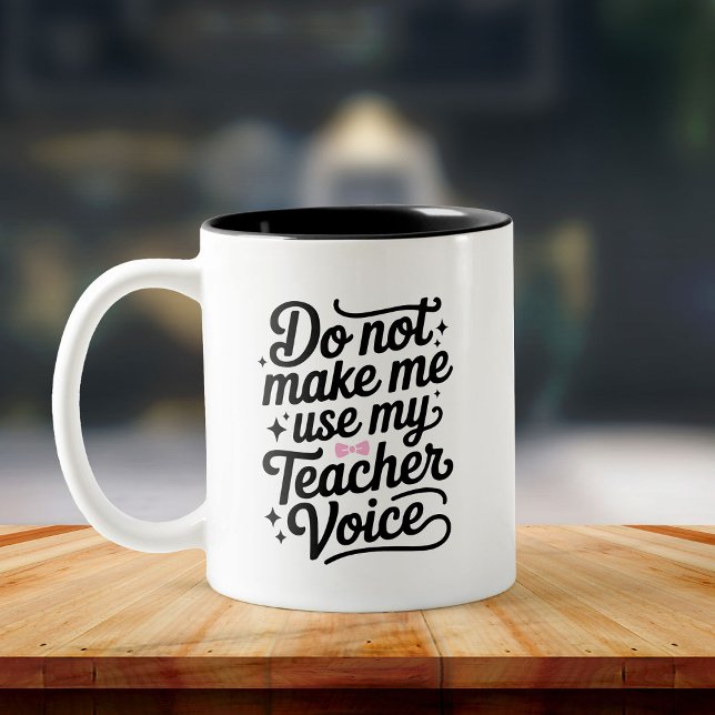 Caneca De Café Em Dois Tons Engraçado Professor Humor Classroom Girly (Criador carregado)