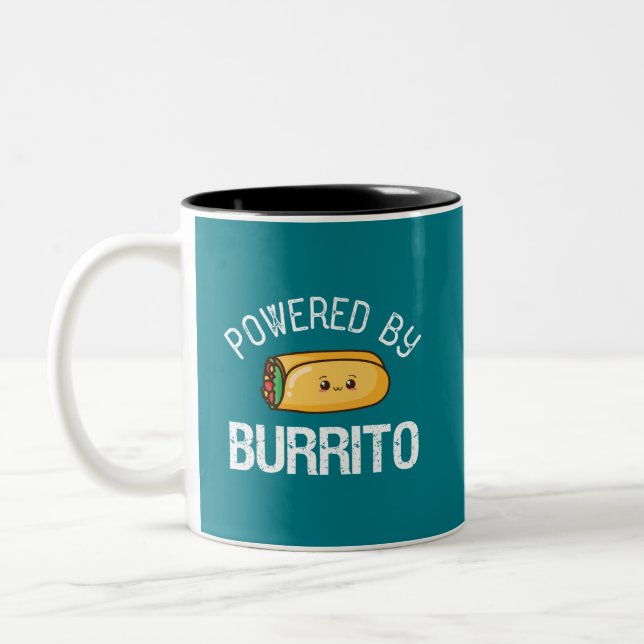 Caneca De Café Em Dois Tons Engraçado Quote Burrito e Comida do México (Esquerda)