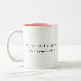 Caneca De Café Em Dois Tons Engraçado Quote Trendy Gift Café Twins Mujito