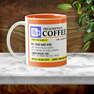 Caneca De Café Em Dois Tons Engraçado Receita Café Mug