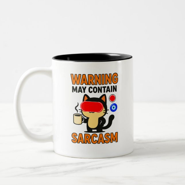 Caneca De Café Em Dois Tons Engraçado Sarcasm (Esquerda)