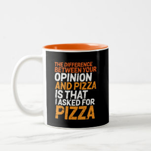 Caneca De Café Em Dois Tons Engraçado Sarcasmo Humor que pedi para Pizza, nã