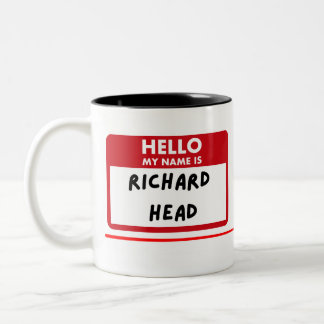 Caneca De Café Em Dois Tons Engraçado Sarcástico — Olá, Meu Nome É Richard Hea