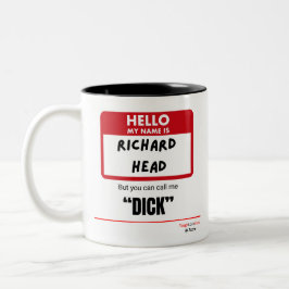 Caneca De Café Em Dois Tons Engraçado Sarcástico — Olá Meu Nome É Richard Head