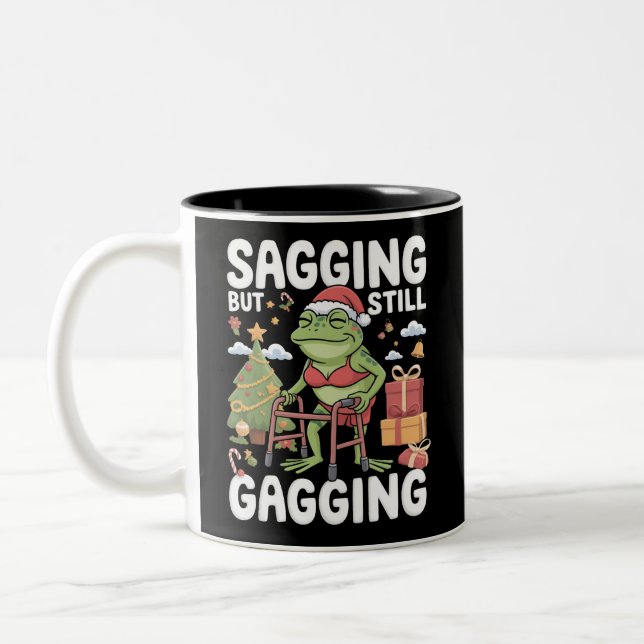 Caneca De Café Em Dois Tons Engraçado SarcásticoNatal Caindo Mas Ainda Bom (Esquerda)