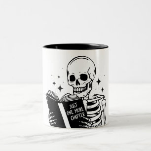 Caneca De Café Em Dois Tons Engraçado Só Mais Um Capítulo Leitura Esqueleto