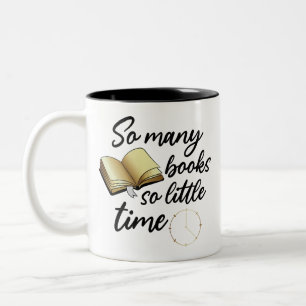 Caneca De Café Em Dois Tons Engraçado Tantos Livros Tão Pouco Tempo