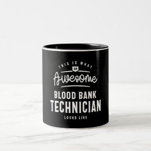 Caneca De Café Em Dois Tons Engraçado Trabalho de Técnicos do Banco de Sangue