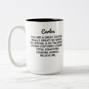 Caneca De Café Em Dois Tons Engraçado Trump, colega de trabalho Nome personali