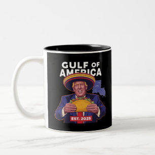 Caneca De Café Em Dois Tons Engraçado Trump Golfo De Nós América 2025 Trump 