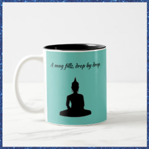 Caneca De Café Em Dois Tons Engraçado Turquoise Buddha Cotação Mug