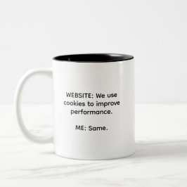 Caneca De Café Em Dois Tons Engraçado Uso Cookies Melhora o desempenho Humor n