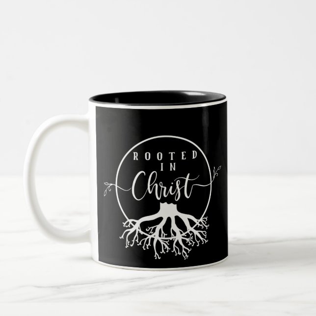 Caneca De Café Em Dois Tons Enraizado no Cristo (Esquerda)