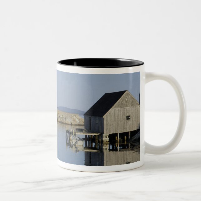 Caneca De Café Em Dois Tons Enseada de Peggy, Nova Scotia, Canadá (Direita)