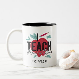 Caneca De Café Em Dois Tons Ensinar Como Um Professor Personalizado Chefe