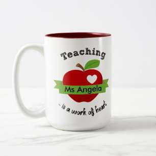 Caneca De Café Em Dois Tons Ensino é uma obra de professor personalizado do c