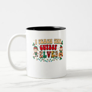 Caneca De Café Em Dois Tons Ensino O Professor De Elfo Mais Engraçado.
