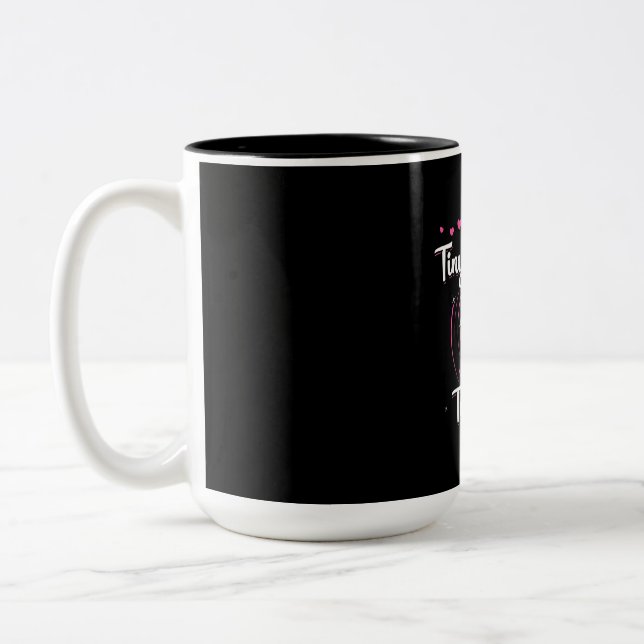 Caneca De Café Em Dois Tons Ensino Pequenos Humanos A Dançar (Esquerda)