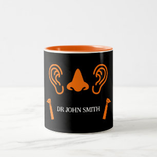 Caneca De Café Em Dois Tons ENT Otolaringology Otorhinolaringologista
