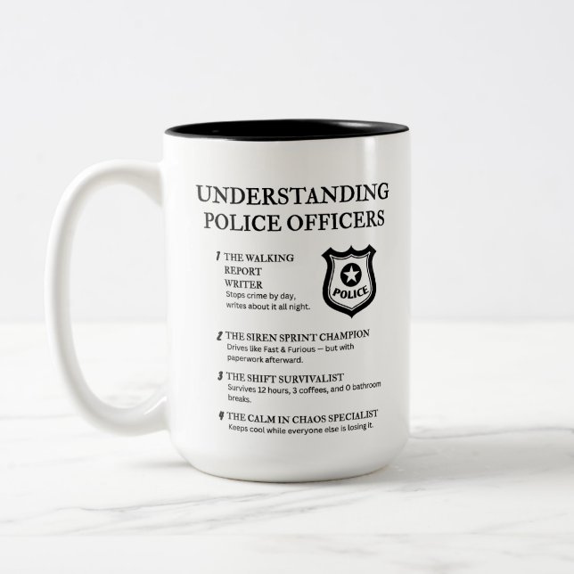 Caneca De Café Em Dois Tons Entendendo agentes policiais (Esquerda)