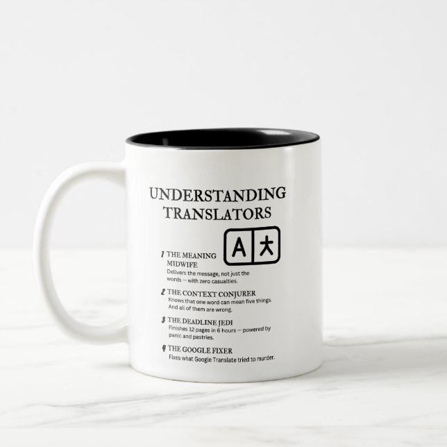 Caneca De Café Em Dois Tons Entendendo os tradutores (Esquerda)