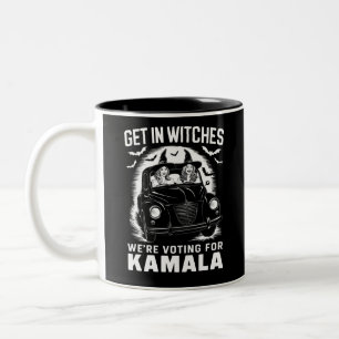Caneca De Café Em Dois Tons Entre em Bruxas Nós Estamos Votando em Kamala Hall