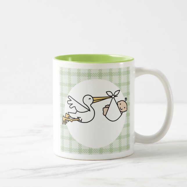 Caneca De Café Em Dois Tons Entrega de Bebês de Stork (Direita)