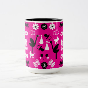 Caneca De Café Em Dois Tons Entrega de Palavras Não-Gênero Gêmeas