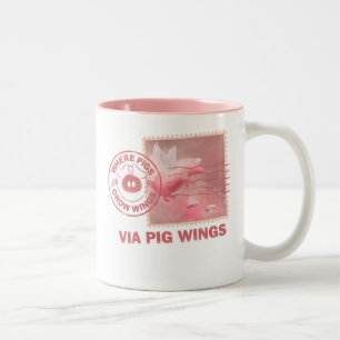 Caneca De Café Em Dois Tons Entregue seu próprio Portão de Porco Voador