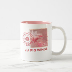 Caneca De Café Em Dois Tons Entregue seu próprio Portão de Porco Voador