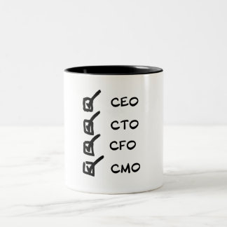 Caneca De Café Em Dois Tons Entrepreneur Mug - CEO, CFO, CMO, CTO