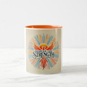 Caneca De Café Em Dois Tons Enviando Força – Suporte à Recuperação