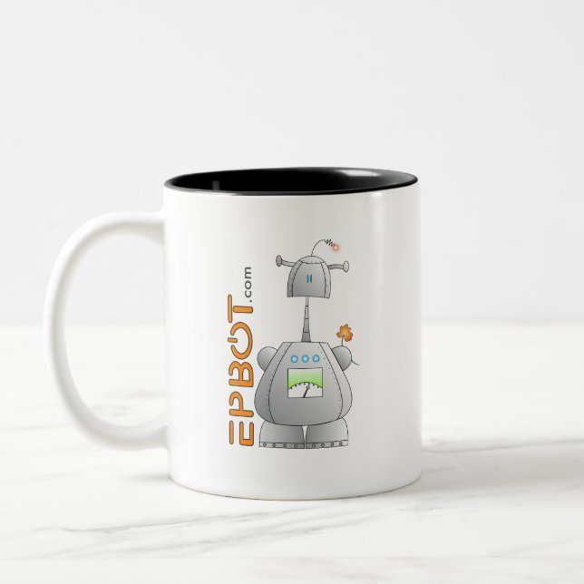 Caneca De Café Em Dois Tons Epbot: Longo vivo e geek sobre! (Esquerda)
