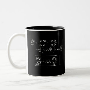 Caneca De Café Em Dois Tons equação de onda eletromagnética d'alembert escura