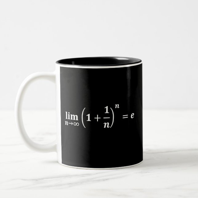 Caneca De Café Em Dois Tons equações matemáticas: limite igual a e: exponencia (Esquerda)