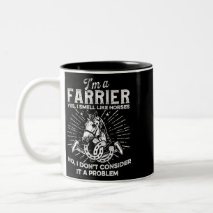 Caneca De Café Em Dois Tons Equina de Trimagem de Farrimento do Cavalo Ferreir