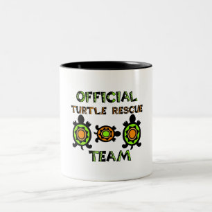 Caneca De Café Em Dois Tons Equipa de salvamento oficial 1 da tartaruga
