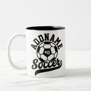 Caneca De Café Em Dois Tons Equipe de futebol Personalizada do ADD NAME do jog