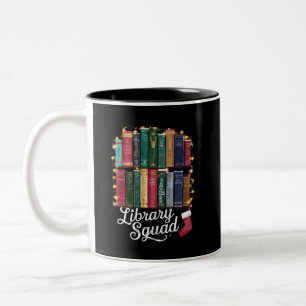 Caneca De Café Em Dois Tons Equipe de Leitores de Livros de Natal da Equipe da