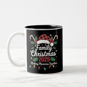 Caneca De Café Em Dois Tons Equipe de Natal da Família 2025 Grupo de Correspon
