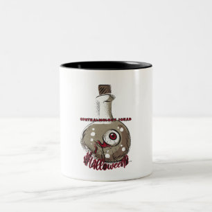 Caneca De Café Em Dois Tons Equipe de Oftalmologia - Olho de Halloween