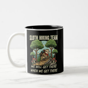 Caneca De Café Em Dois Tons Equipe Divertida de Trilha de Preguiça Chegaremos 