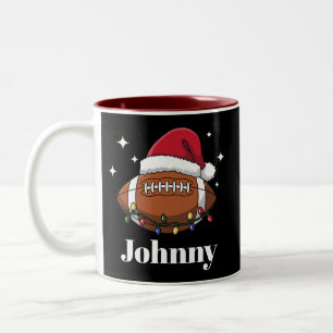 Caneca De Café Em Dois Tons Equipe Esportiva de Inverno de Futebol de Natal Pe
